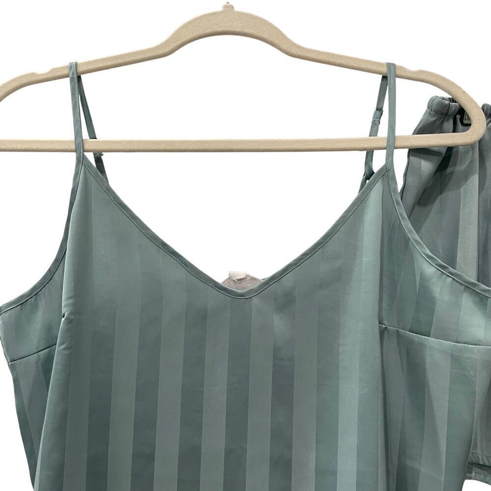 Danskin Blue Silky Stripe Tank Top Short Pajama Sleep Set Size XL - Picture 8 of 10